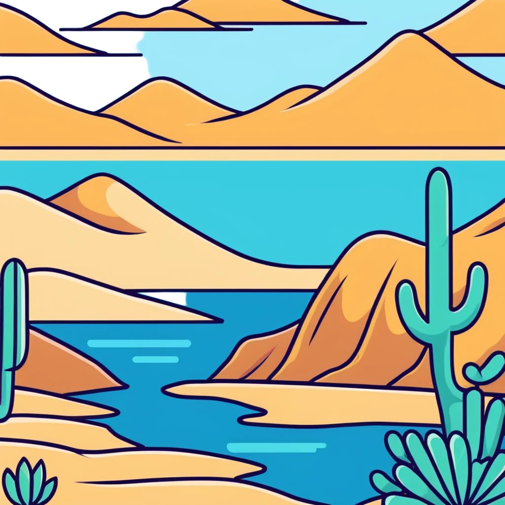 desert mirage with shimmering water emoji