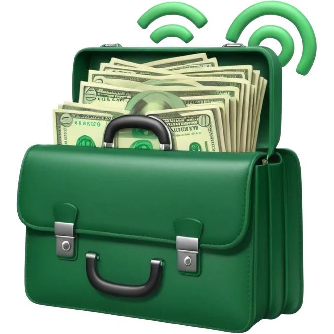 open wifi money filled briefcase emoji