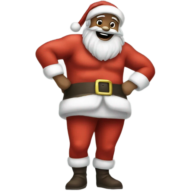 santa rubbing hairy belly emoji