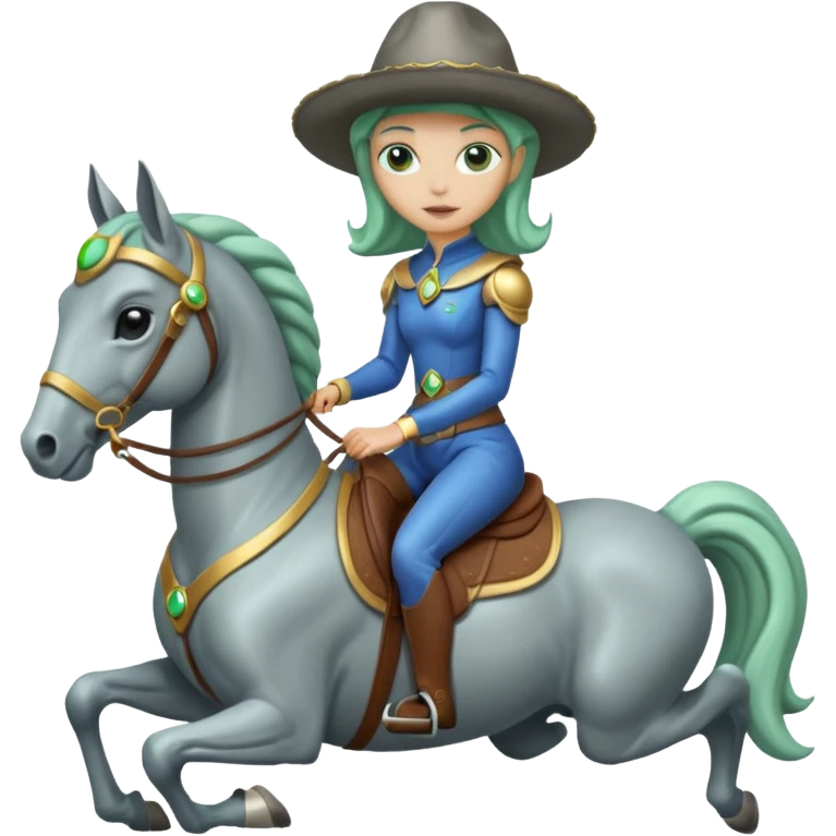 lady alien on horse emoji