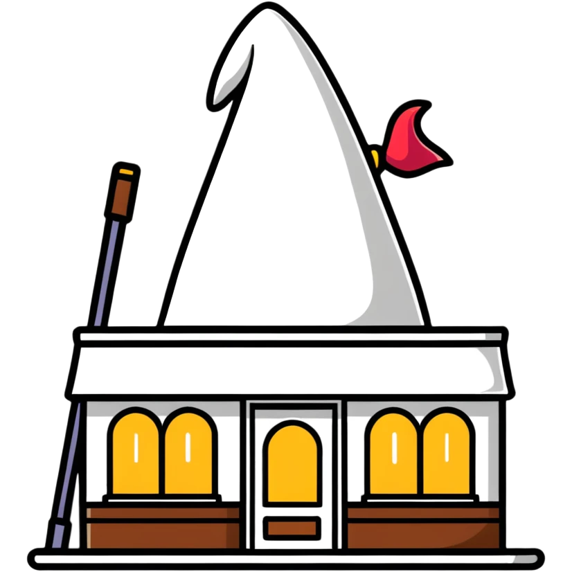 Minimalist wizard hat shop with basic storefront emoji