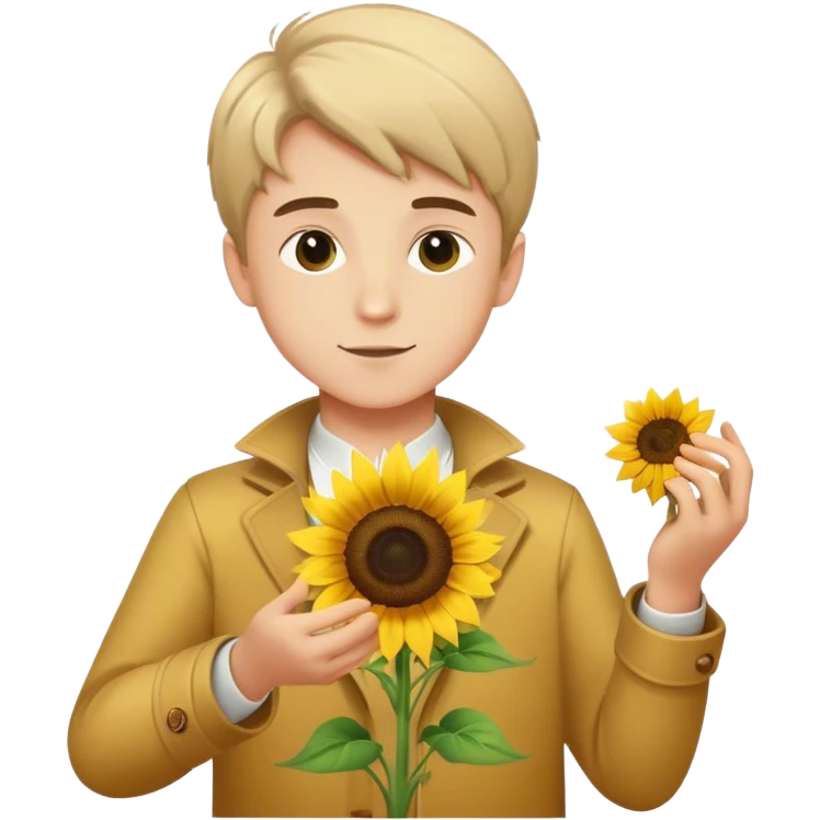 Boy sunflower doing magic tricks emoji