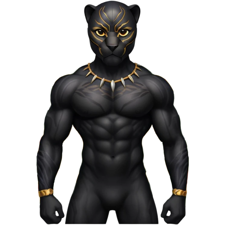 Pacific island styled black panther  emoji