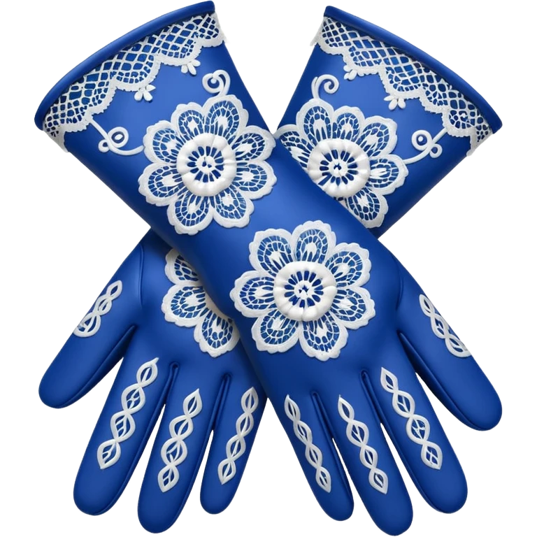 victorian gloves lace pattern blue emoji