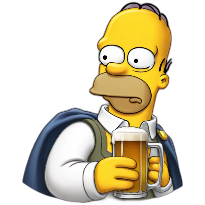 Homer Simpson drinking a beer emoji