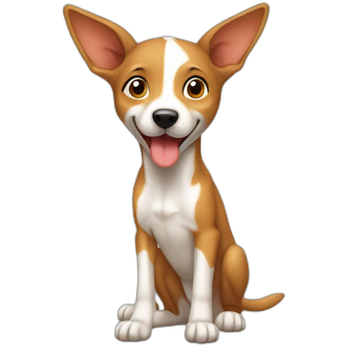 Niño saltando sobre podenco emoji