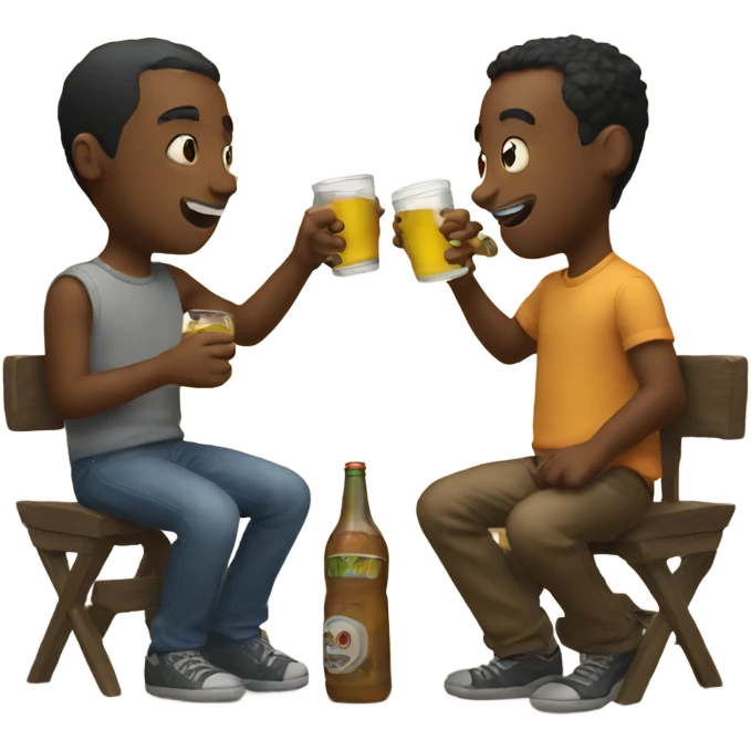 Two buddies drinking emoji