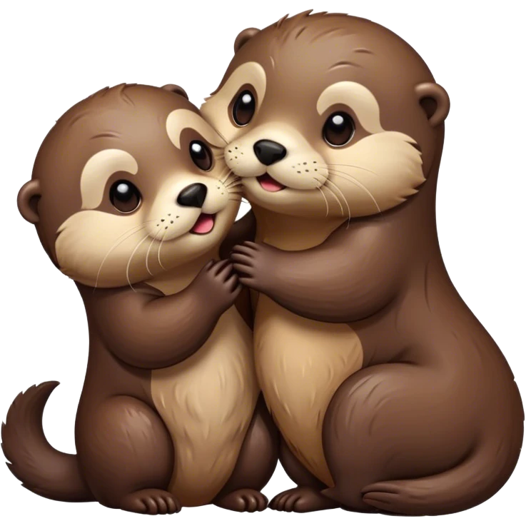 Kissing otters  emoji