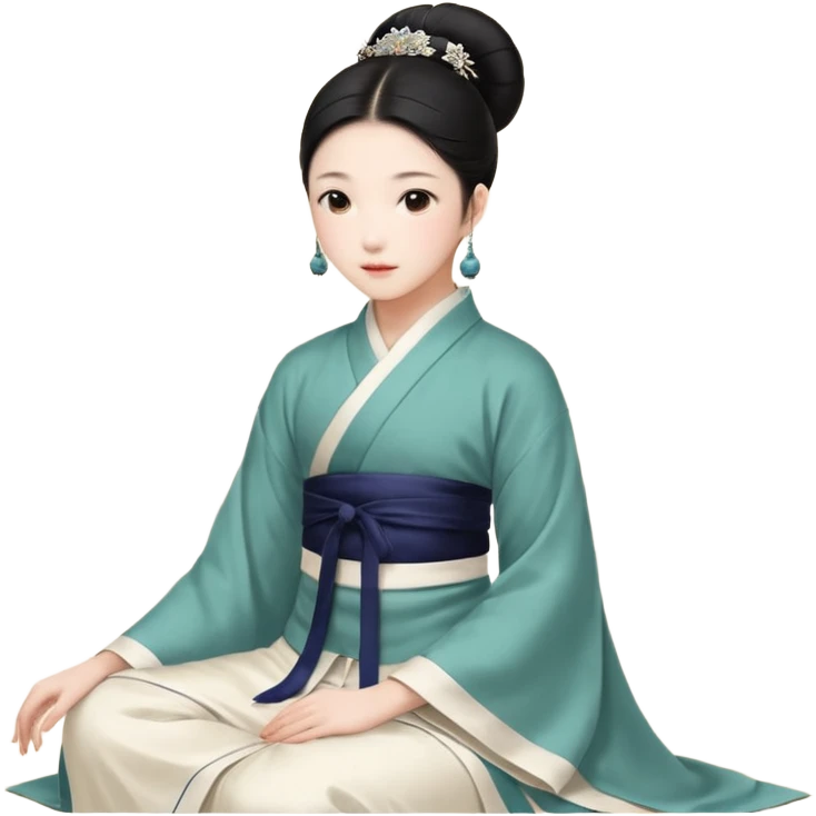 黑頭髮層咖啡色頭髮 微自然捲長髮 劉海妹妹頭 大眼睛戴咖啡色隱眼 身穿白色制服 白色口罩 emoji