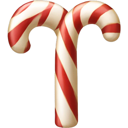 Candy cane white and gold emoji