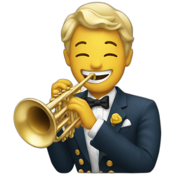 laughing playing a trumpet emoji