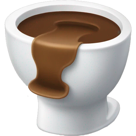 A cup of dutch bros coffee having brown soup fly everywhere into a toilet emoji