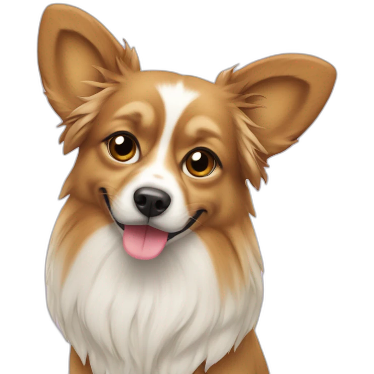 papilion dog with champain emoji