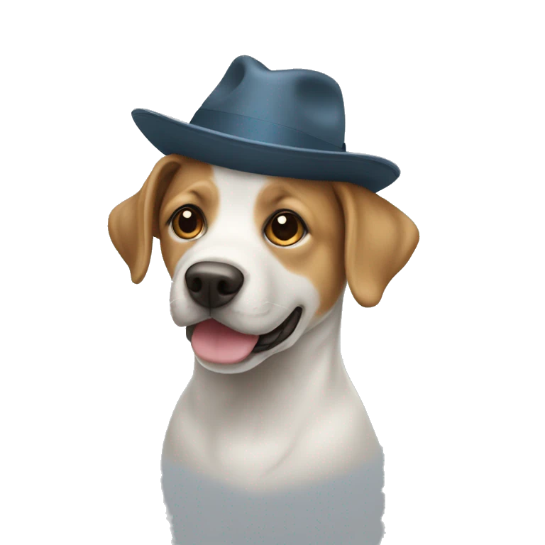 Un chien avec un chapeau  emoji
