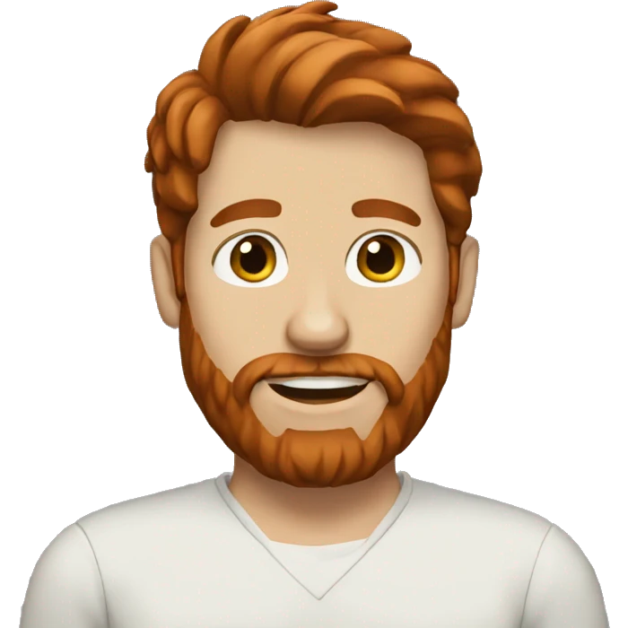 Guy with brown hair and red beard emoji