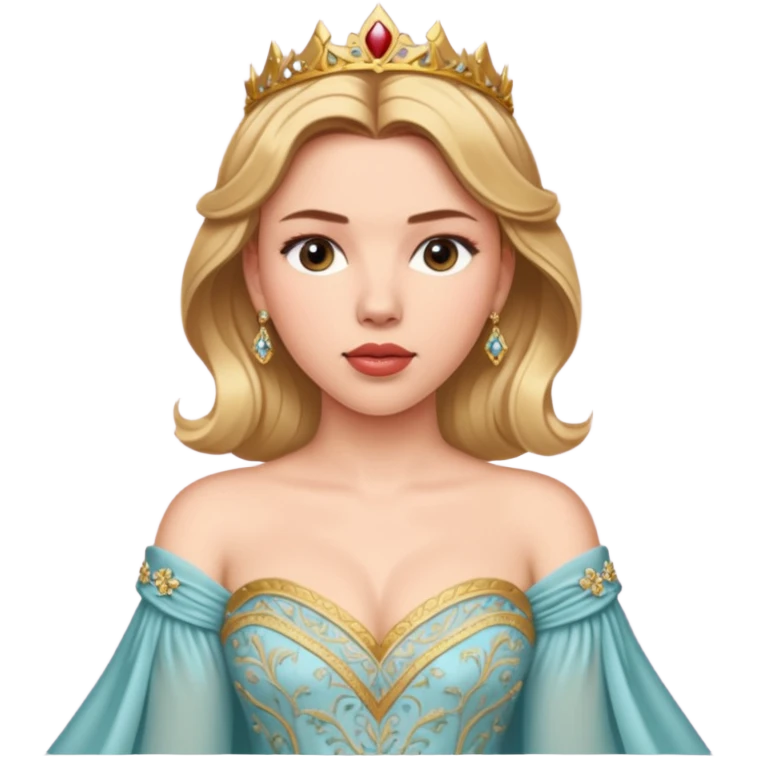 Scarlett Johansson in a princess dress emoji