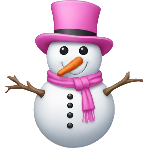 Pink snowman  emoji