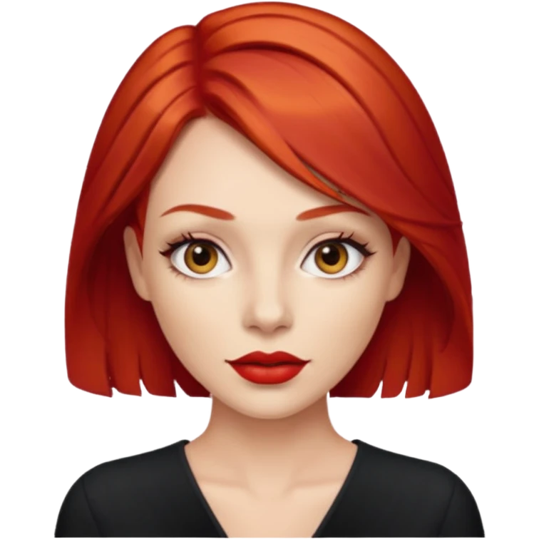 red hair. red lipstick. Seductress emoji