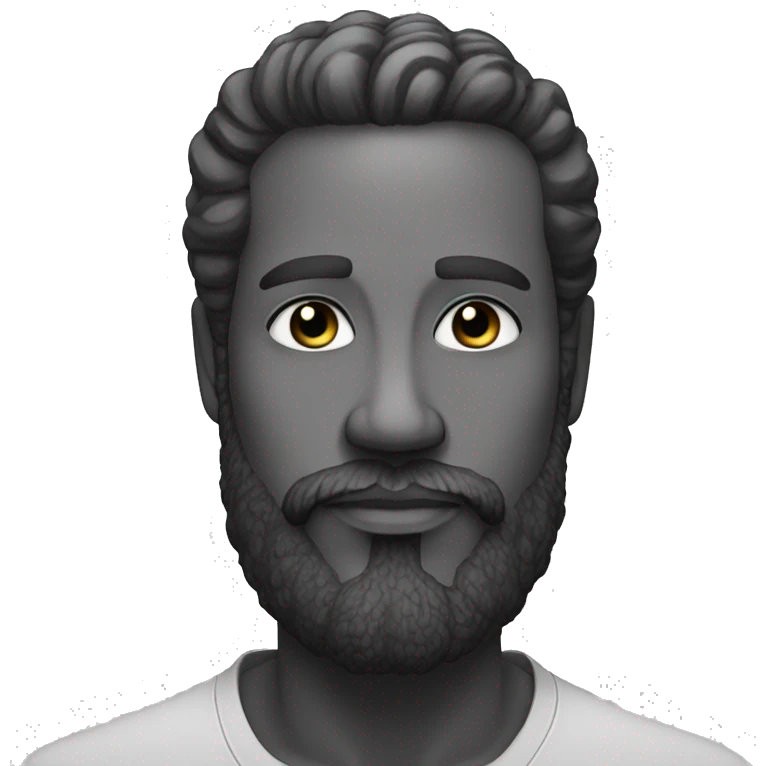 serene bearded black-and-white portrait emoji