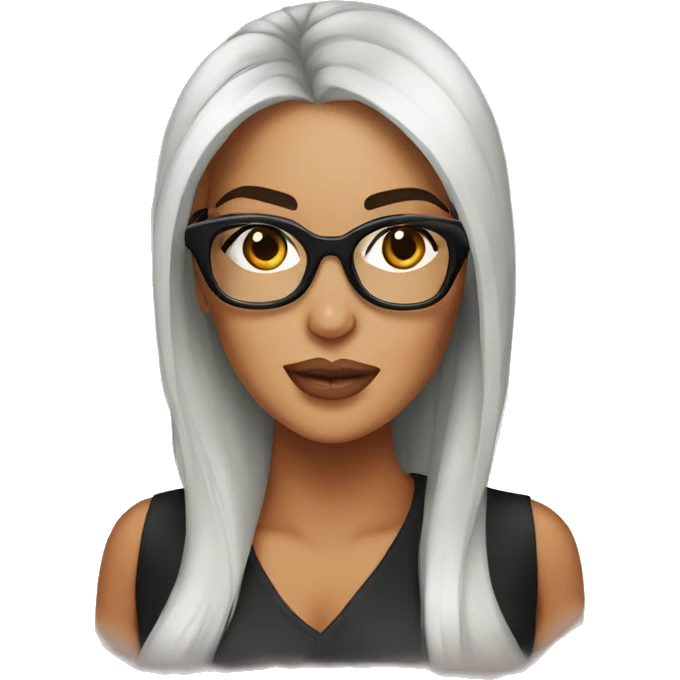 Kim K wearing glasses emoji