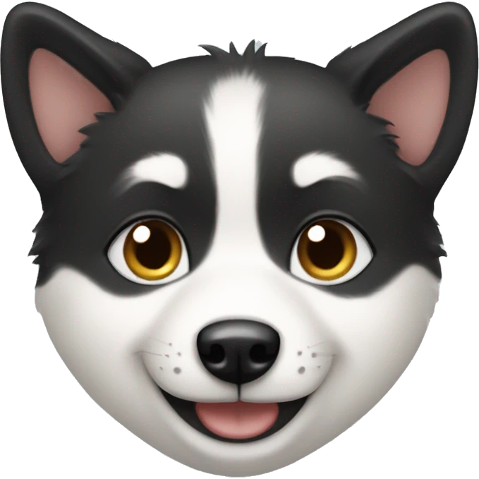 boy with  black and white pomsky smile emoji