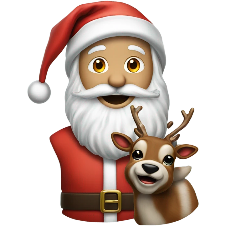Hyper Realistic Santa Claus with Rudolf emoji