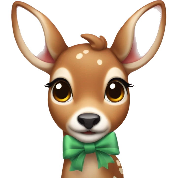 fawn with a bow emoji