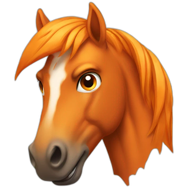 angry orange horse emoji