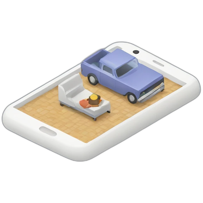 mobile isometric emoji