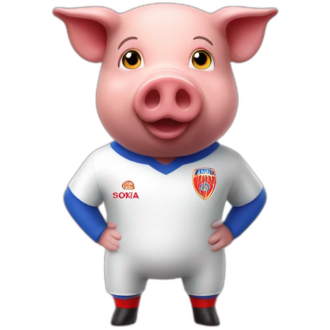 pig with red football cska sofia shirt emoji