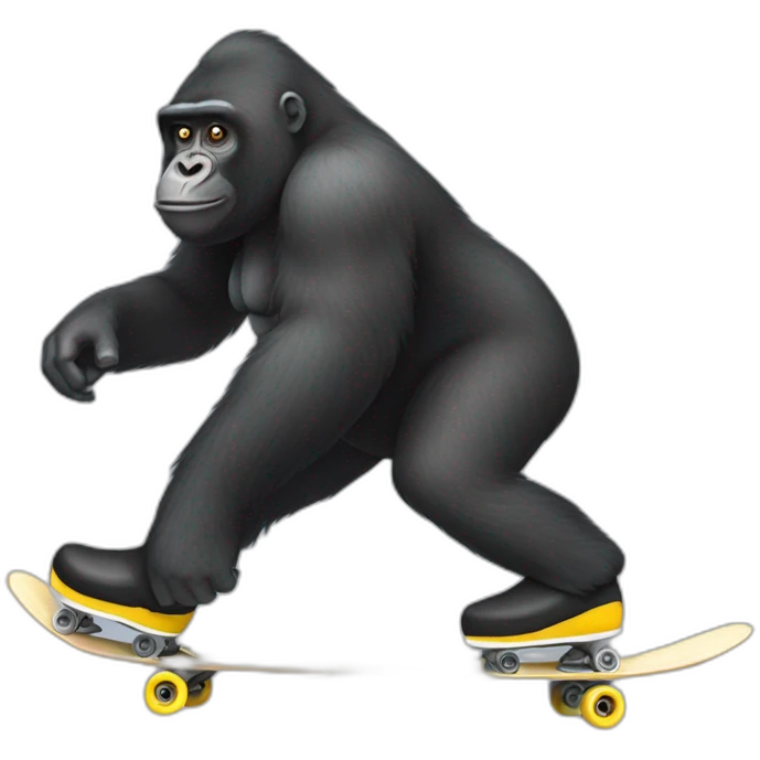 Gorila en patineta  emoji