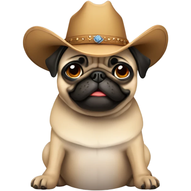 Pug wearing cowboy hat emoji