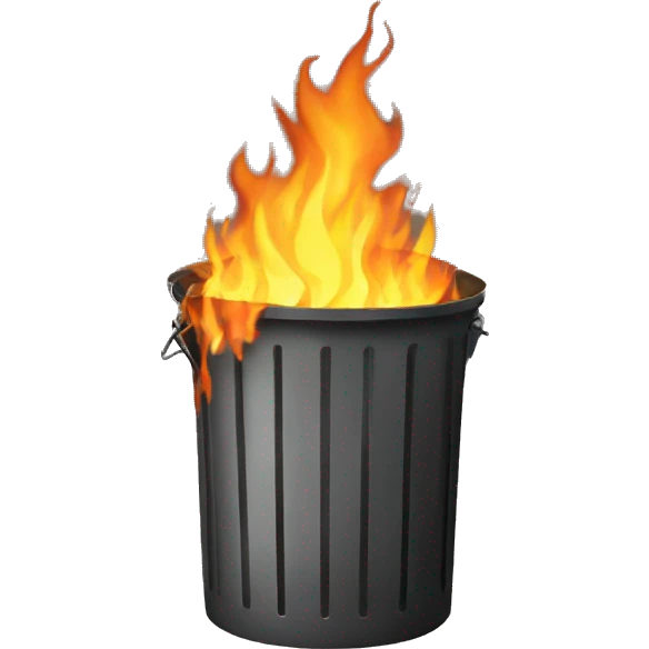 a burning garbage can emoji