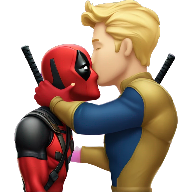 Homelander kissing Deadpool emoji