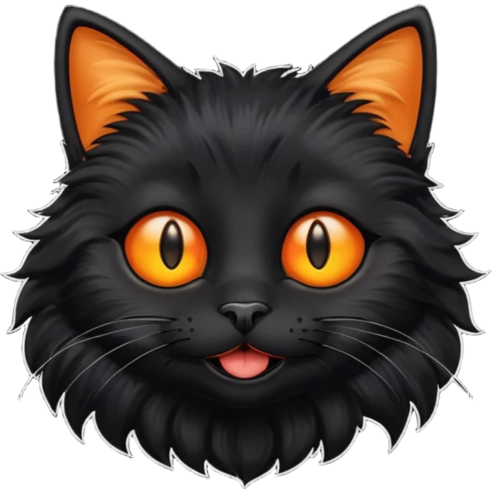 Black cat with smiley face emoji