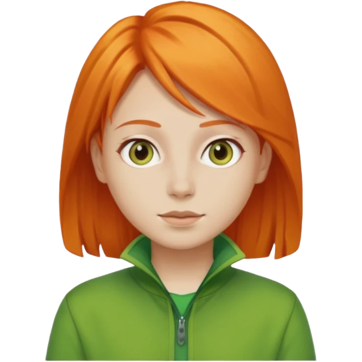 orange hair green outfit emoji