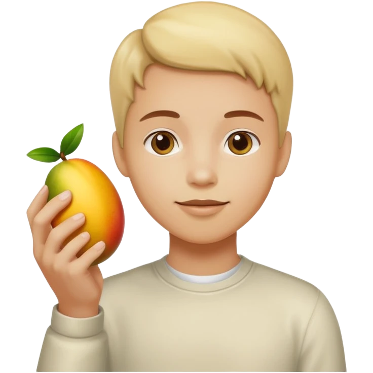 white hand handing a mango like a cup emoji