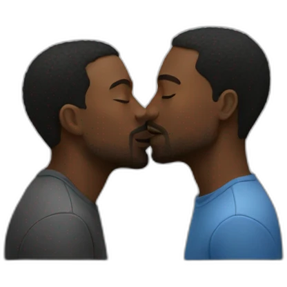two black men kissing emoji
