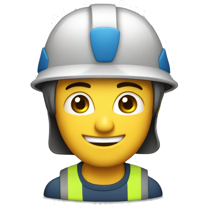 CONTRUCTOR CON CASCO DE SEGURIDAD  emoji