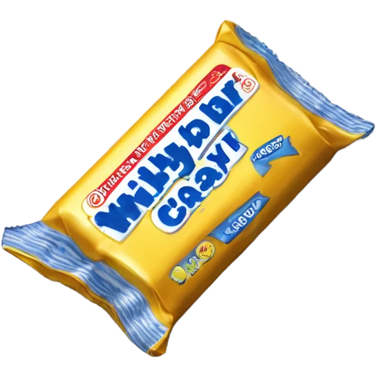 Realistic Milkybar candy wrapper emoji