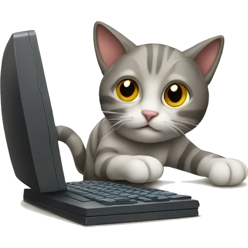 cat playing computer emoji