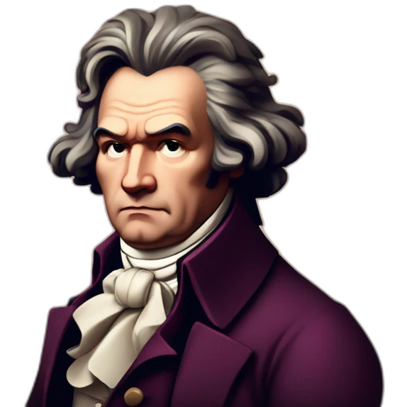 Ludwig van Beethoven and fireworks emoji
