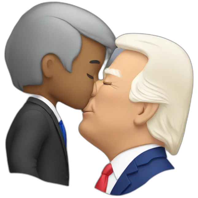 Joe Biden is kissing Donald Trump emoji