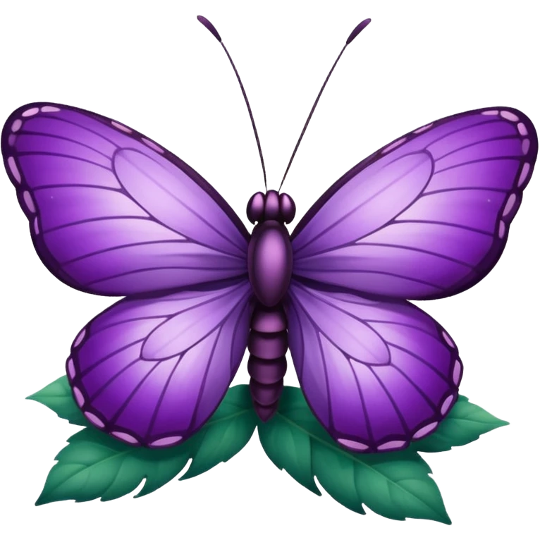 Mariposa color morado en una flor emoji