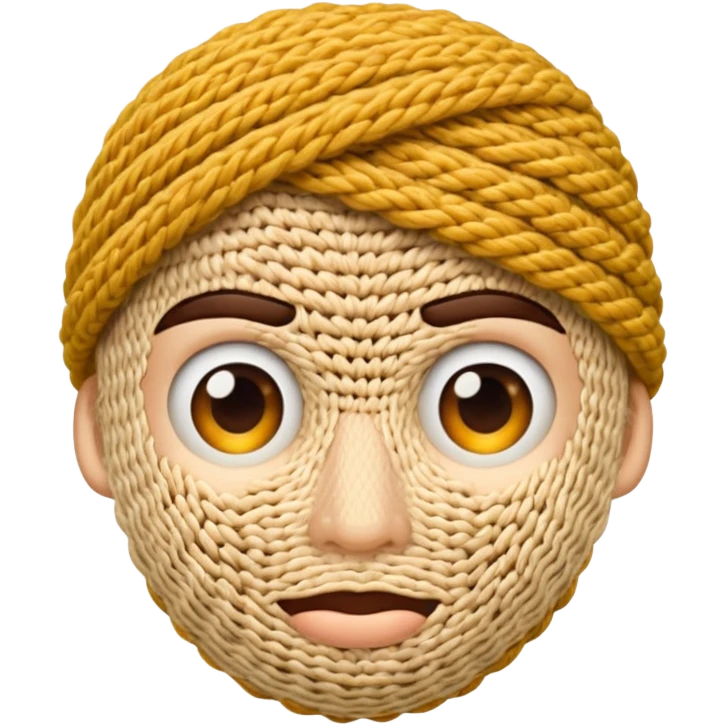 face look like knitted emoji