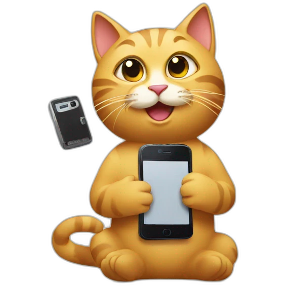 cat holding phone emoji