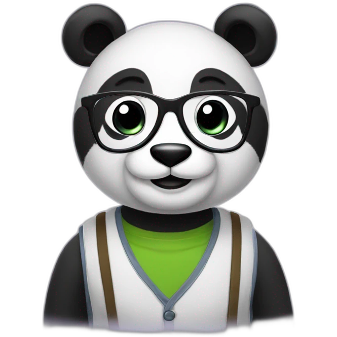Nerd panda emoji