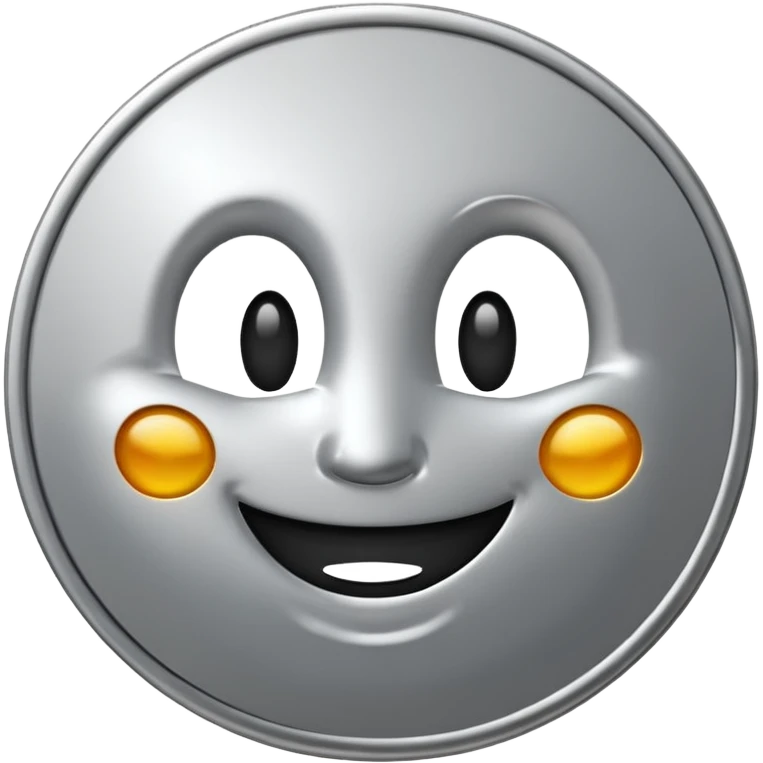 Silver coin smile emoji
