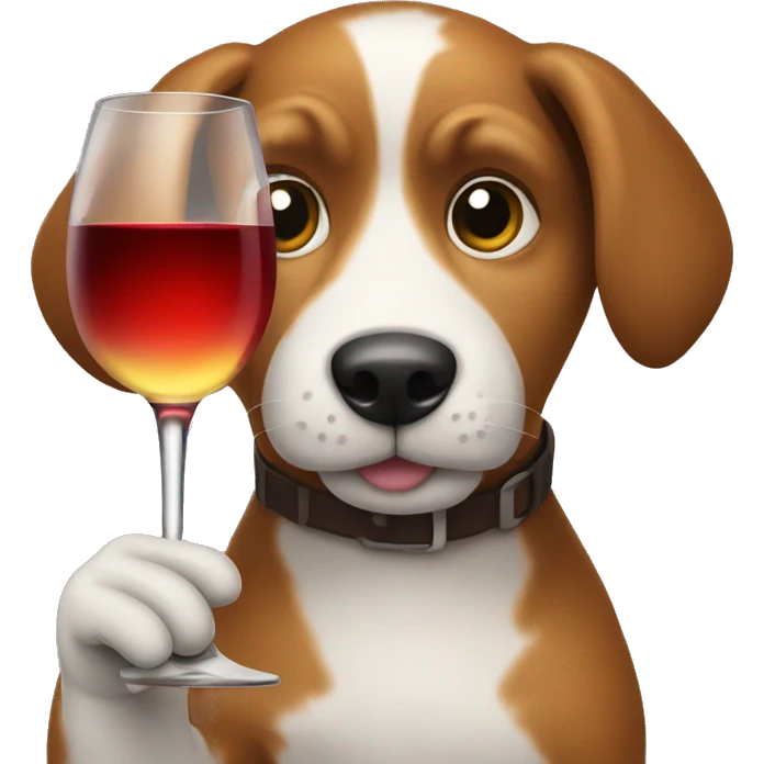 Dog holding a Wine glass emoji