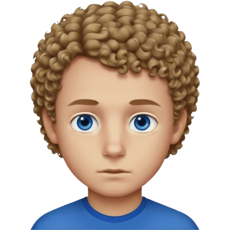 boy with deep blue eye, short curly dark blonde hair with strong jaw emoji